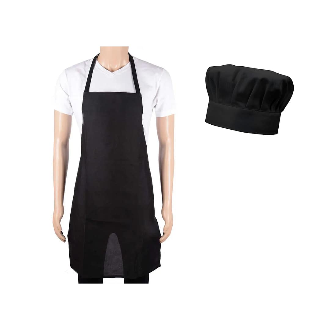 Set Delantal De Cocina Gorro Cofia Excelente Calidad