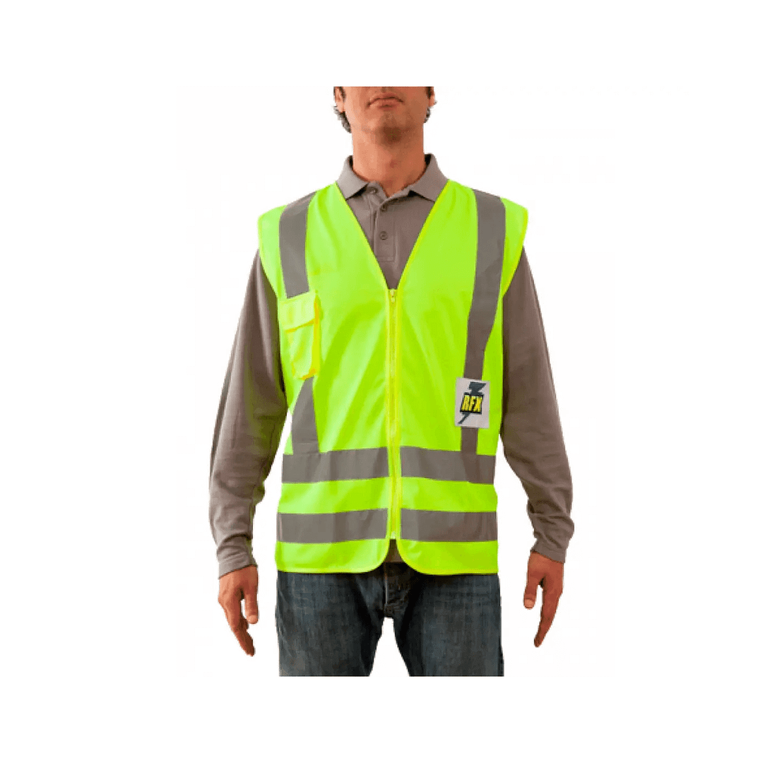 Chaleco Reflectivo Seguridad Visibilidad Cierre y Bolsillo