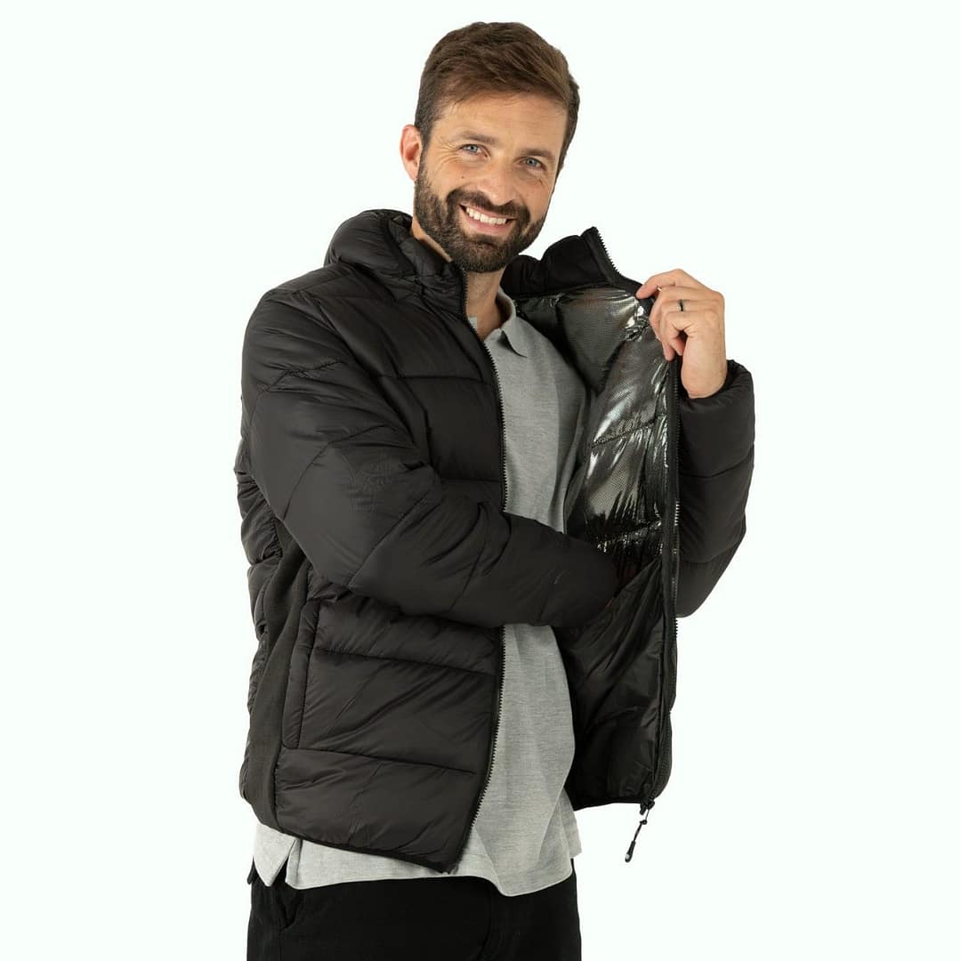 Campera Inflada Unisex Capucha Y Forro Aluminizado Super Abrigada - Imagen 3