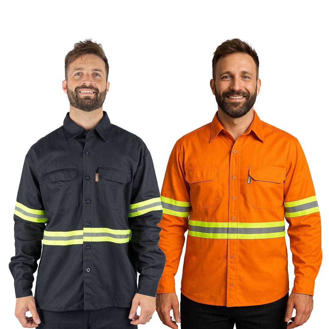 Camisa De Trabajo Hombre Naranja Con Reflectivo MundoTrabajo