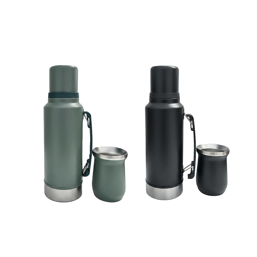 Set Termo 1 Litro + Mate Acero Inox Premium