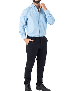Alternative view of Camisa Ejecutiva Hombre Celeste Manga Larga