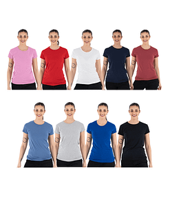 Remera Camiseta Dama Mujer Básica Manga Corta