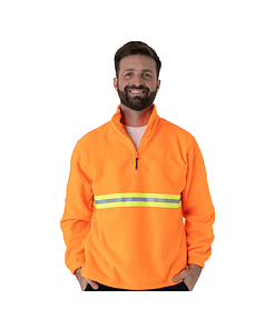 Buzo Polar Con Reflectivo Color Naranja