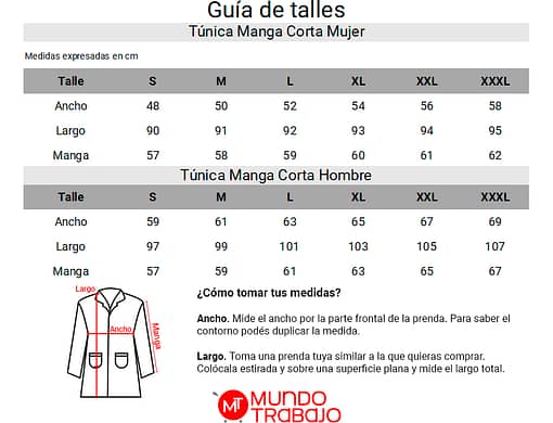 Túnica Trabajo Manga Corta Gabardina Azul - Imagen 2