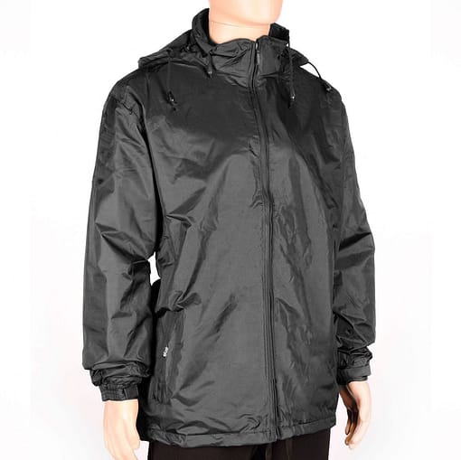 Campera De Nylon Forro Polar Hombre Negra - Imagen 2