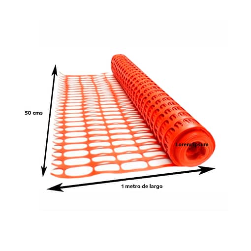 Malla Red Obra Valla Plástica Seguridad Naranja - Imagen 2