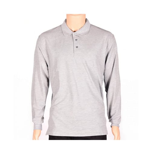Remera Polo De Manga Larga Gris