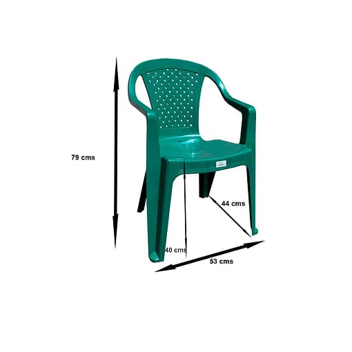 Silla De Plástico Cádiz Apoya Brazos Verde - Imagen 2