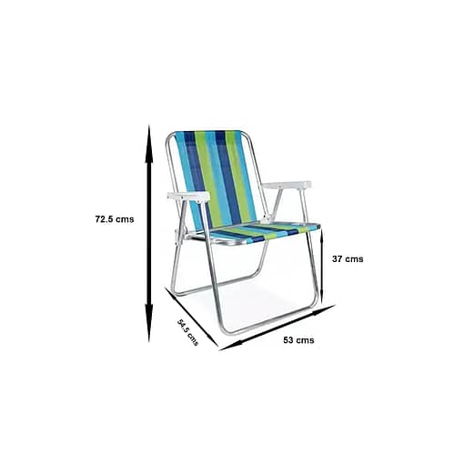 Silla Playa Mor Alta Acero Plegable Rayas Pack 2 - Imagen 2