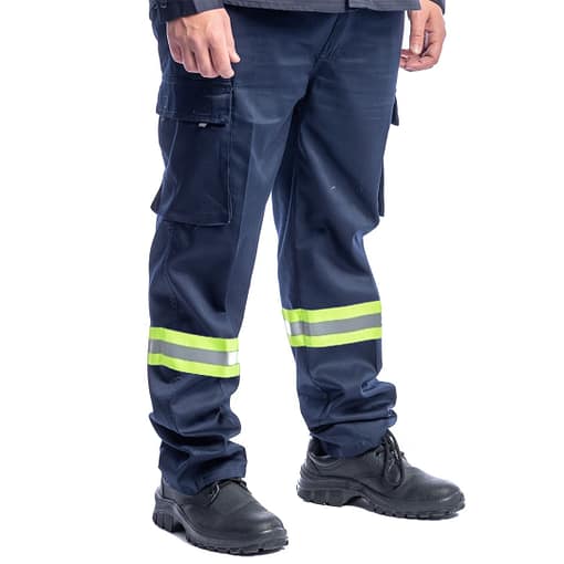 Pantalón De Trabajo Cargo Industrial Con Reflectivo Azul