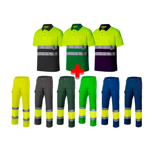 Remera Manga Corta Y Pantalón Bicolor Reflectivo