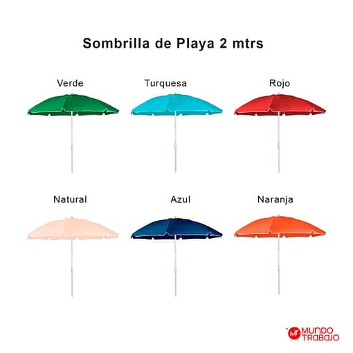 Sombrilla De Playa 2.0 Mts Con Filtro UV - Imagen 3