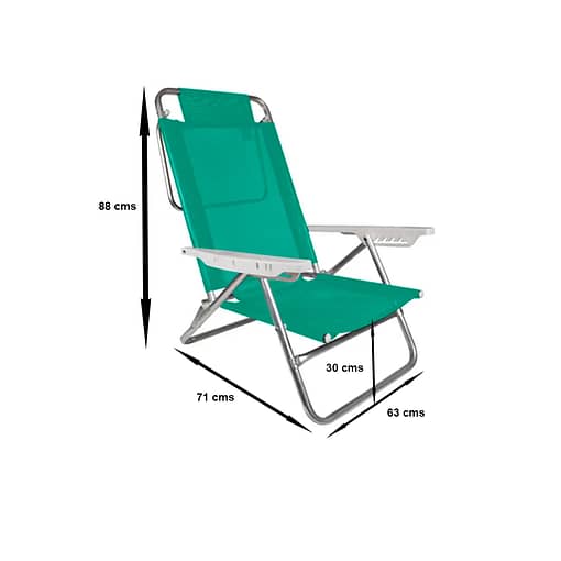 Silla Playa Reposera Aluminio 6 Posiciones Summer - Imagen 2