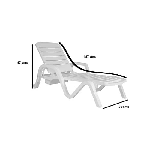 Set 2 Reposeras Jardin Piscina Toronto 5 Posiciones - Imagen 2