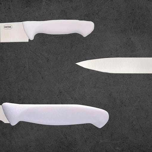 Kit Asador 5 Cuchillos Mor En Mango Blanco - Imagen 7