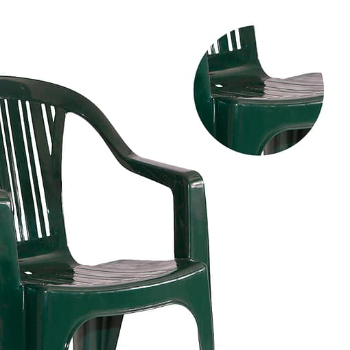 Silla PVC Reforzada Con Apoya Brazos Titán 140 Kg Verde - Imagen 8