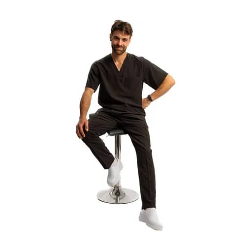 Conjunto Médico Enfermero Elastizado Unisex Negro