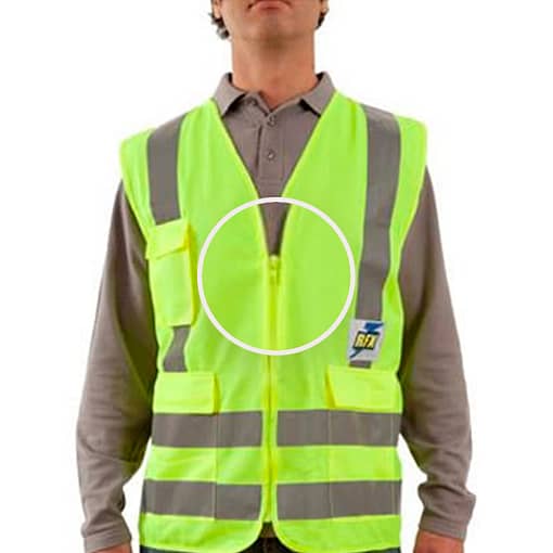 Chaleco Reflectivo Con Cierre Y Bolsillo Amarillo - Imagen 7