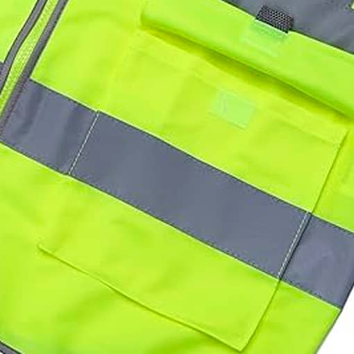 Chaleco Reflectivo Con Cierre Y Bolsillo Amarillo - Imagen 8