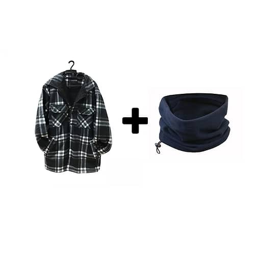 Camisa Leñadora Corderito + Gorro Polar Azul