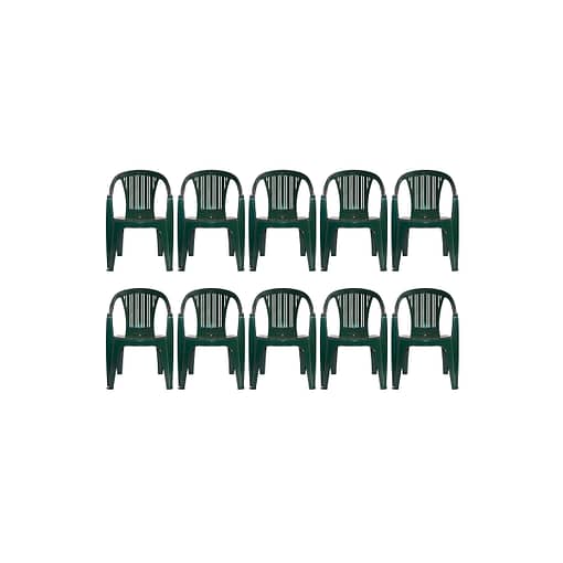 Set 10 Sillas Pvc Reforzada Apoya Brazos Titán 140 Kg Verde