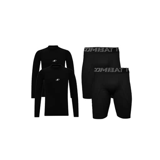 Set Deportivo Térmico X2 Remeras Manga Larga + Calzas Cortas