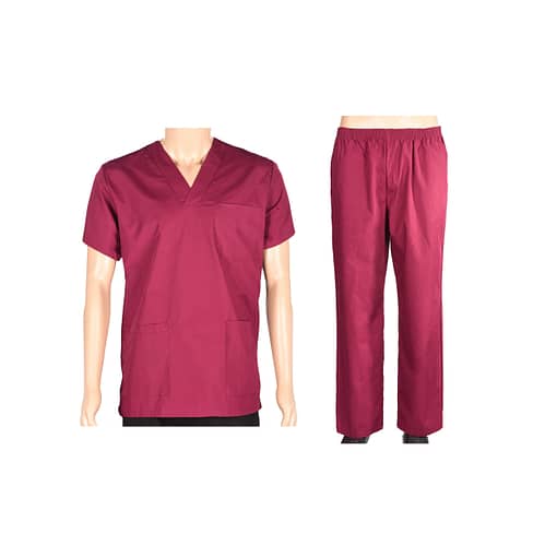 Conjunto Médico Enfermero Casaca Pantalón Bordeaux