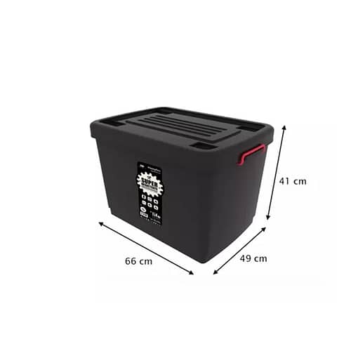 Set X5 Caja Baúl Organizador Con Ruedas Apilable 95 Lts - Imagen 2