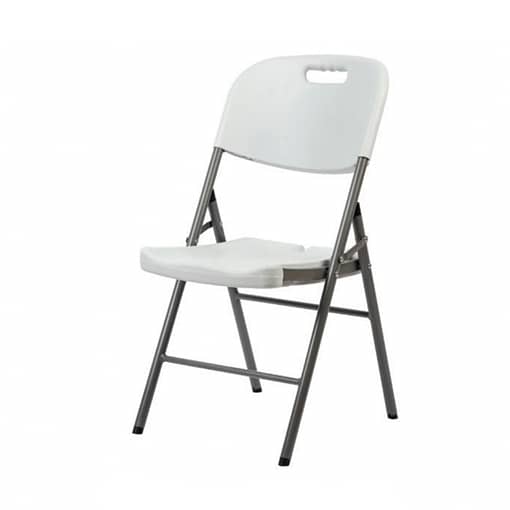 Silla Plegable De Metal Y Pvc Blanca