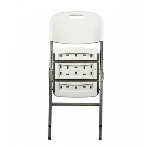 Silla Plegable De Metal Y Pvc Blanca - Imagen 2