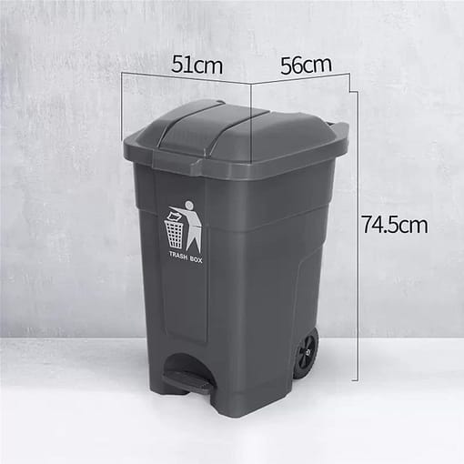 Contenedor Tacho Residuos 70 Ltrs Tapa Ruedas Y Pedal - Imagen 2