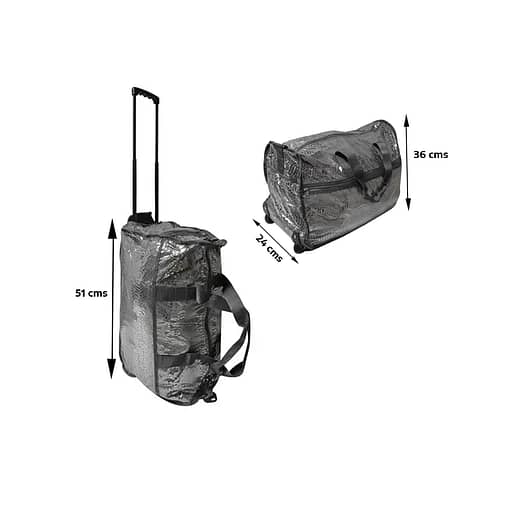 Bolso De Viaje Carro Ruedas Lona Cocodrilo - Imagen 2