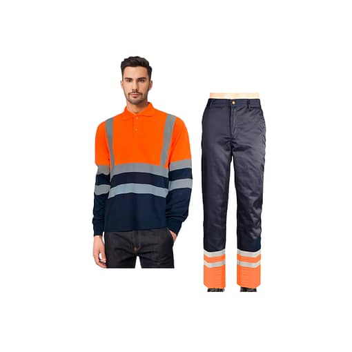 Equipo De Trabajo Remera Polo Pantalón Reflectivo Bicolor - Imagen 3