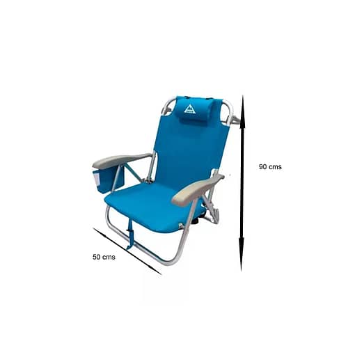 Silla Reposera Reforzada 100kg Plegable Aluminio Mochila - Imagen 2