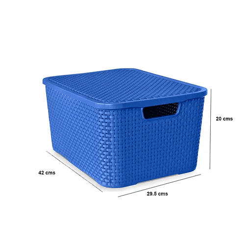 Caja Organizadora Plástica Simil Ratan 20 Lts - Imagen 2