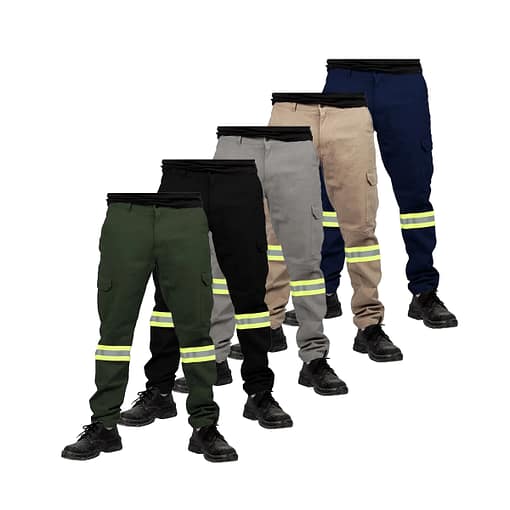 Pantalón Cargo De Trabajo Elastizado Spandex Con Reflectivo