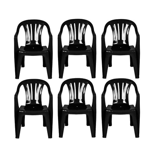 Silla Plástico Mor Reforzada Con Posabrazo Bela Vista Pack 6