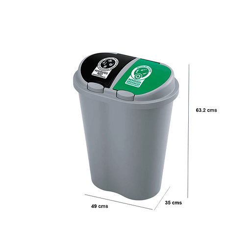 Basurero Tacho Doble Para Reciclaje 50 Lts - Imagen 2