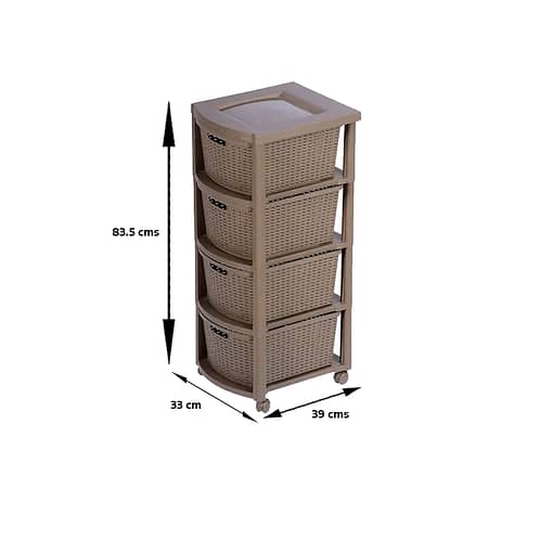 Cajonera Cómoda Plástico Ratán 4 Cajones - Imagen 2