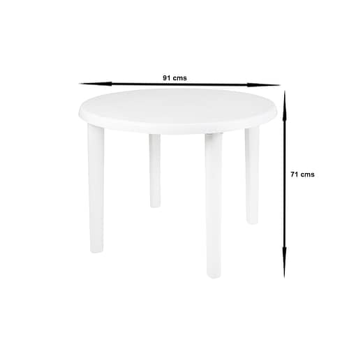 Mesa Plástico Pvc Jardín Redonda Mor Patas Desmontables - Imagen 2