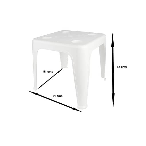 Mesa Plástico Pvc Jardín Con Porta Vasos Mor - Imagen 2