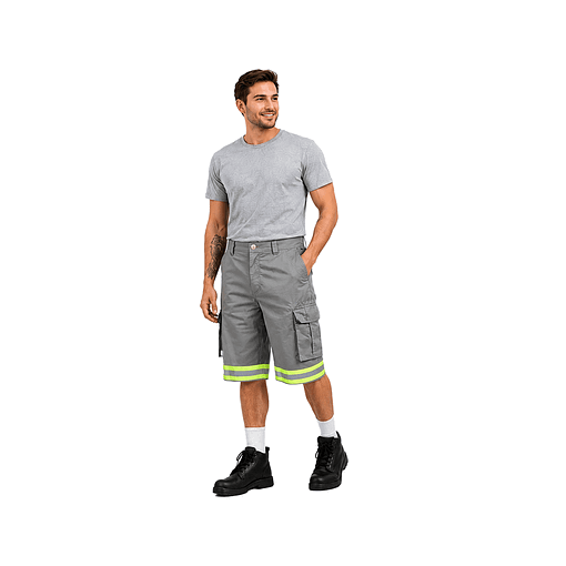 Bermuda De Trabajo Herock Bargo – Resistente, 98% Algodón Y Elastano, Color Gris Con Certificación CE