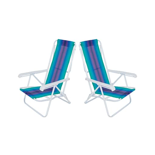 Reposera Silla Mor Playa Acero 8 Posiciones Pack 2