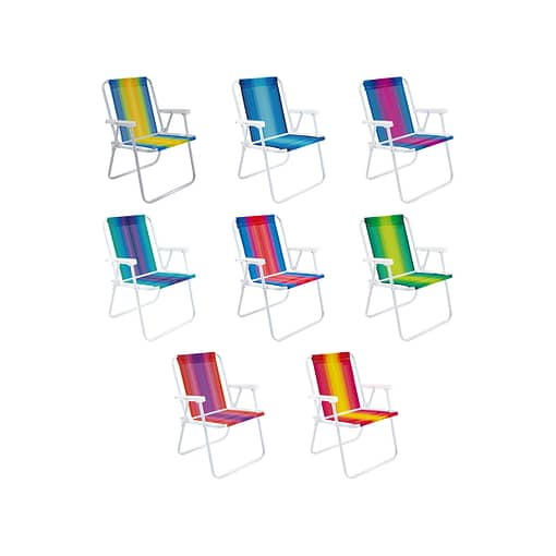 Silla Playa Mor Alta Acero Plegable Rayas Pack 2 - Imagen 3