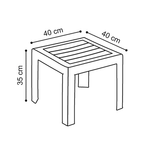 Mesa De Apoyo Ratona Auxiliar Jardín 40x40 Cm Grosfillex - Imagen 4