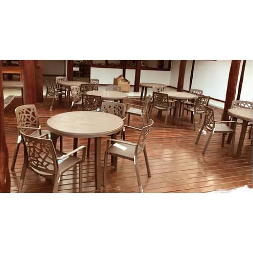 Mesa De Plástico Jardín Redonda 98cm Miami Grosfillex - Imagen 5