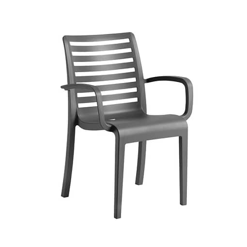 Silla Plástico Reforzada Con Posabrazo Slate Grosfillex