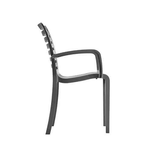 Silla Plástico Reforzada Con Posabrazo Slate Grosfillex - Imagen 4