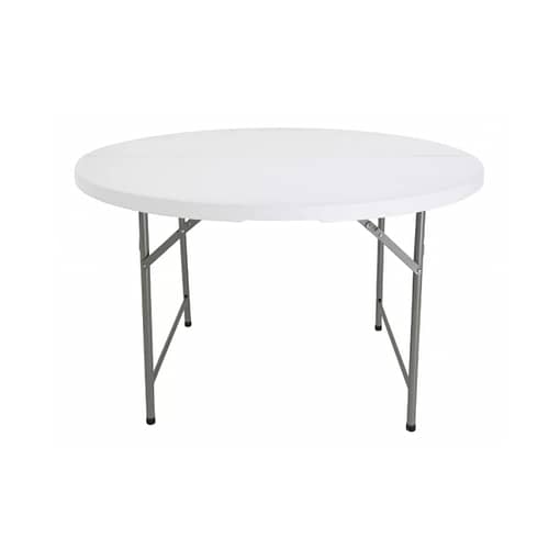 Mesa Plegable Redonda De Plástico Blanca Diámetro 1.22 Mts